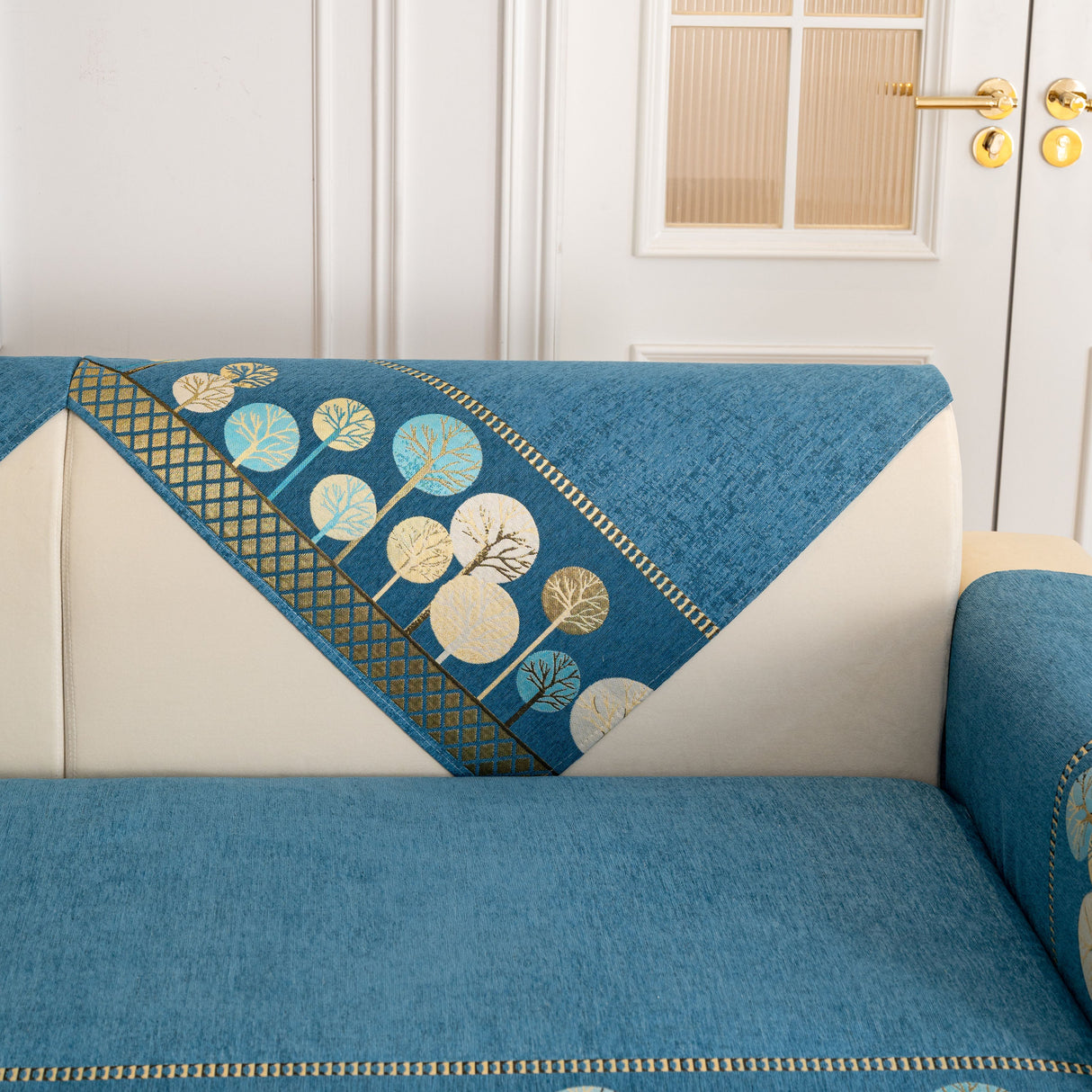 Sofa Cover for Couch, Non-Slip Sectional Couch Cover with Woven Tree Pattern