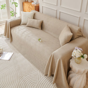 Cooling Scratch Proof Large Sofa Throw Cover, Geometric Texture Couch Protector