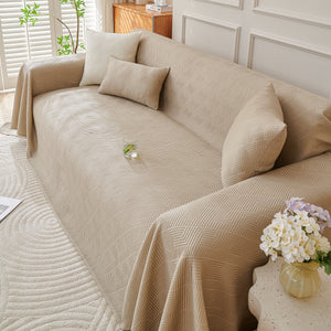 Cooling Scratch Proof Large Sofa Throw Cover, Geometric Texture Couch Protector