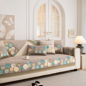 Sofa Cover for Couch, Non-Slip Sectional Couch Cover with Woven Tree Pattern