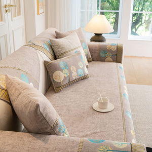 Sofa Cover for Couch, Non-Slip Sectional Couch Cover with Woven Tree Pattern