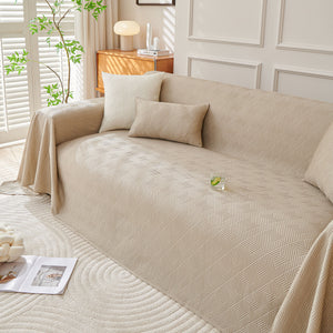 Cooling Scratch Proof Large Sofa Throw Cover, Geometric Texture Couch Protector