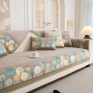 Sofa Cover for Couch, Non-Slip Sectional Couch Cover with Woven Tree Pattern