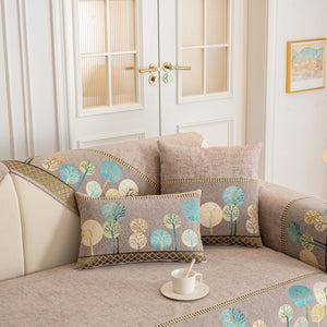 Sofa Cover for Couch, Non-Slip Sectional Couch Cover with Woven Tree Pattern