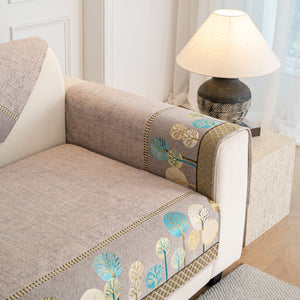 Sofa Cover for Couch, Non-Slip Sectional Couch Cover with Woven Tree Pattern