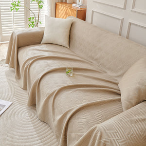 Cooling Scratch Proof Large Sofa Throw Cover, Geometric Texture Couch Protector