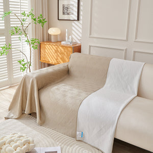 Cooling Scratch Proof Large Sofa Throw Cover, Geometric Texture Couch Protector