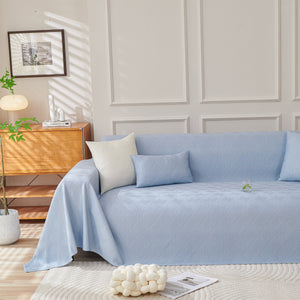 Cooling Scratch Proof Large Sofa Throw Cover, Geometric Texture Couch Protector