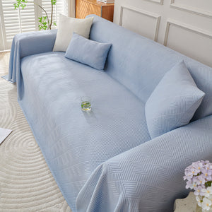Cooling Scratch Proof Large Sofa Throw Cover, Geometric Texture Couch Protector