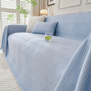 Cooling Scratch Proof Large Sofa Throw Cover, Geometric Texture Couch Protector