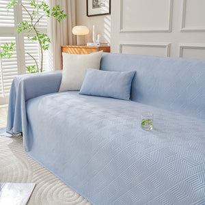 Cooling Scratch Proof Large Sofa Throw Cover, Geometric Texture Couch Protector