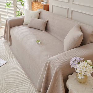 Cooling Scratch Proof Large Sofa Throw Cover, Geometric Texture Couch Protector