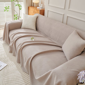 Cooling Scratch Proof Large Sofa Throw Cover, Geometric Texture Couch Protector