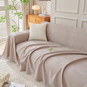 Cooling Scratch Proof Large Sofa Throw Cover, Geometric Texture Couch Protector