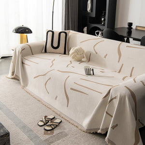 Modern Abstract Couch Cover Blanket, Decor Furniture Protector for Sectional Sofa