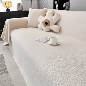 Waterproof Scratch Proof Herringbone Large Throw Blanket for Couch, Chenille Couch Cushion Covers for Pets