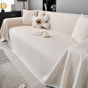 Waterproof Scratch Proof Herringbone Large Throw Blanket for Couch, Chenille Couch Cushion Covers for Pets