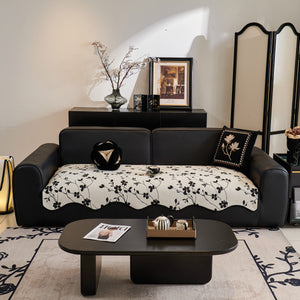 Floral Chenille Couch Cover, Non-Slip Sofa Slipcover Protector for Furniture