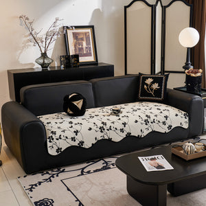 Floral Chenille Couch Cover, Non-Slip Sofa Slipcover Protector for Furniture