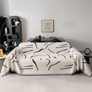 Modern Abstract Couch Cover Blanket, Decor Furniture Protector for Sectional Sofa