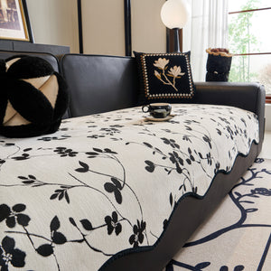 Floral Chenille Couch Cover, Non-Slip Sofa Slipcover Protector for Furniture