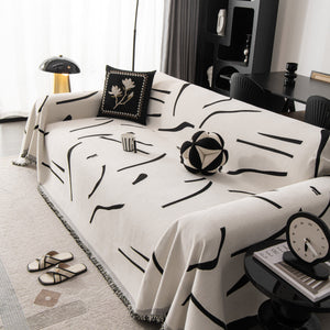 Modern Abstract Couch Cover Blanket, Decor Furniture Protector for Sectional Sofa