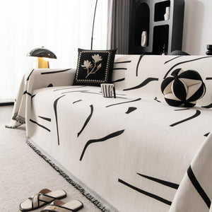 Modern Abstract Couch Cover Blanket, Decor Furniture Protector for Sectional Sofa
