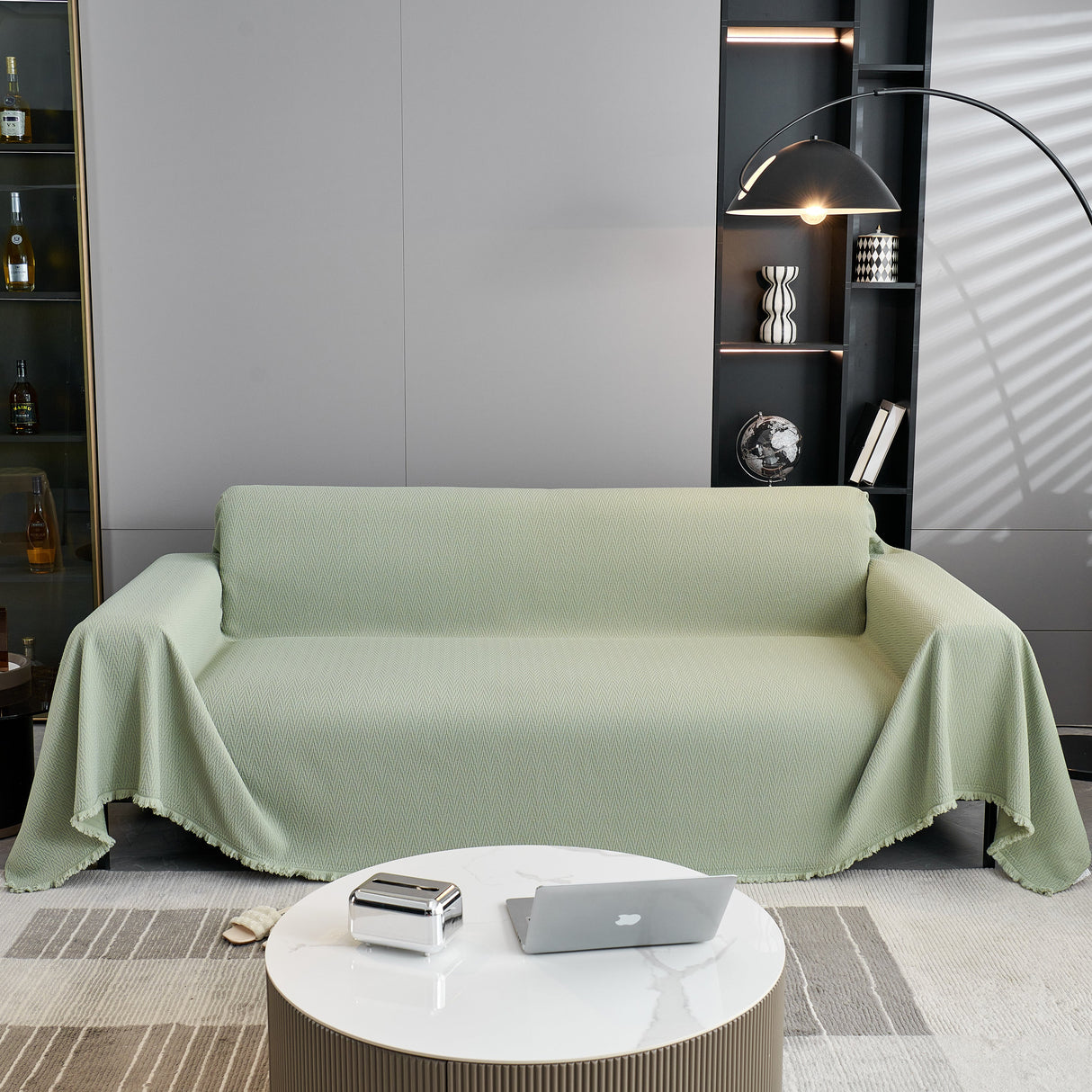 Waterproof Scratch Proof Herringbone Large Throw Blanket for Couch, Chenille Couch Cushion Covers for Pets