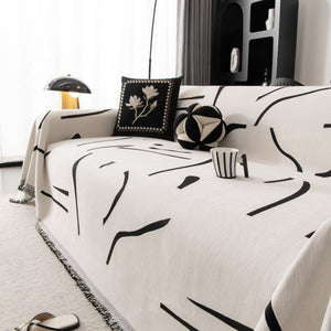 Modern Abstract Couch Cover Blanket, Decor Furniture Protector for Sectional Sofa