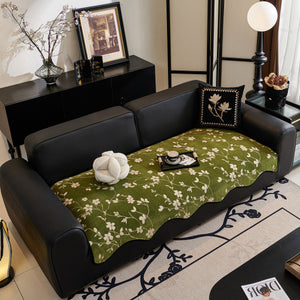 Floral Chenille Couch Cover, Non-Slip Sofa Slipcover Protector for Furniture