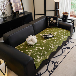 Floral Chenille Couch Cover, Non-Slip Sofa Slipcover Protector for Furniture