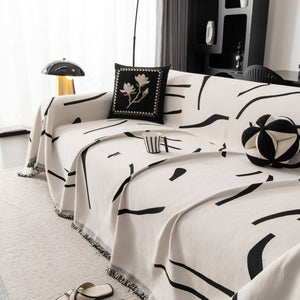 Modern Abstract Couch Cover Blanket, Decor Furniture Protector for Sectional Sofa