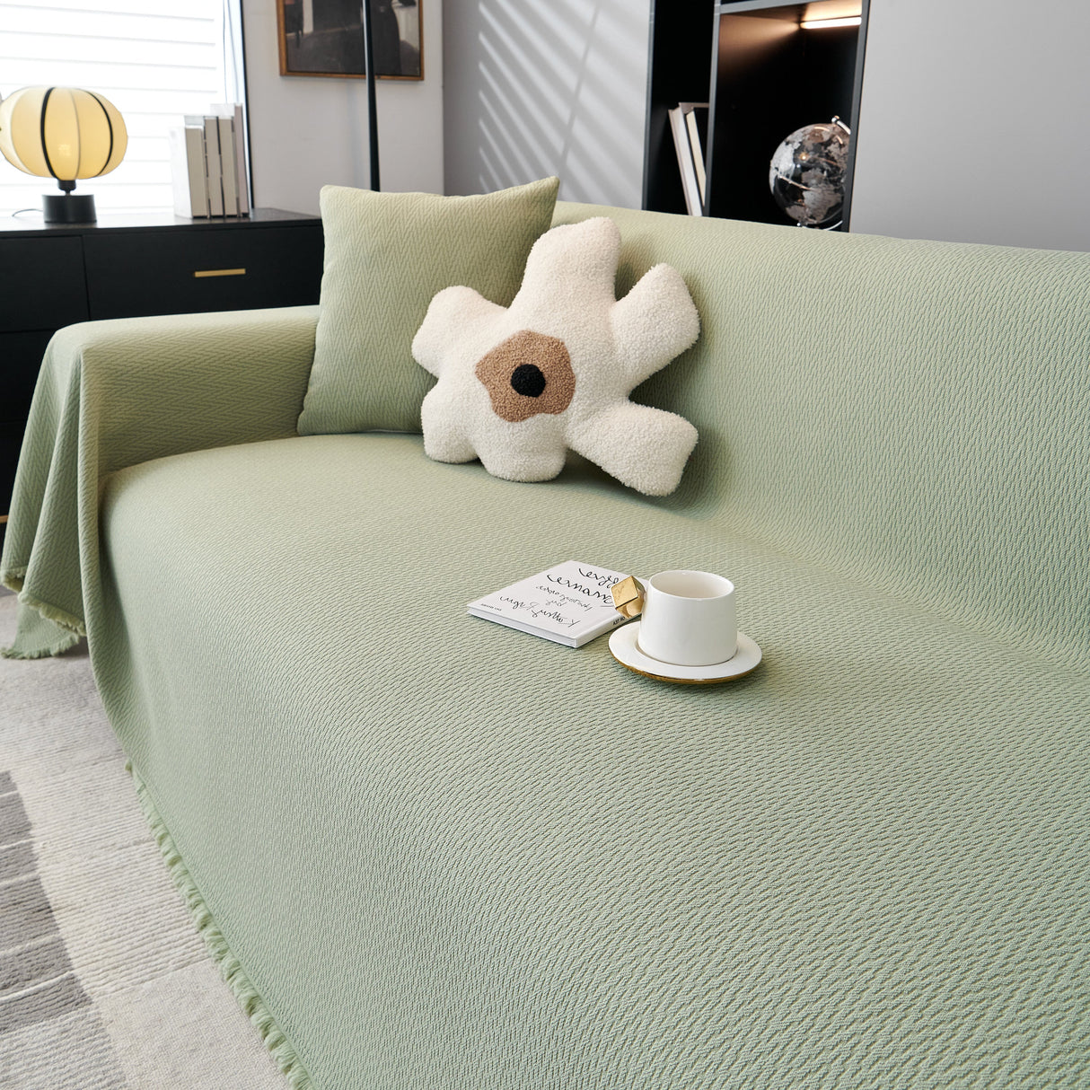 Waterproof Scratch Proof Herringbone Large Throw Blanket for Couch, Chenille Couch Cushion Covers for Pets