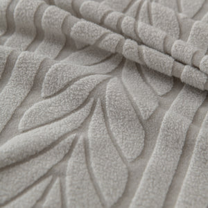 Plush Fleece Sofa Slipcover with 3D Wheat Pattern, Cozy High-Stretch Couch Cover