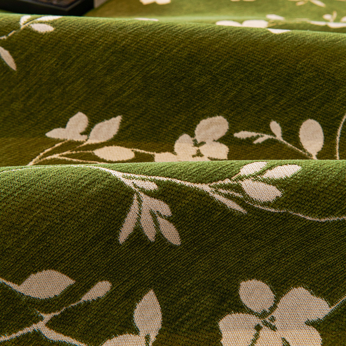 Floral Chenille Couch Cover, Non-Slip Sofa Slipcover Protector for Furniture