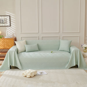 Cooling Scratch Proof Large Sofa Throw Cover, Geometric Texture Couch Protector
