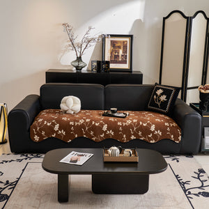 Floral Chenille Couch Cover, Non-Slip Sofa Slipcover Protector for Furniture