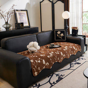 Floral Chenille Couch Cover, Non-Slip Sofa Slipcover Protector for Furniture