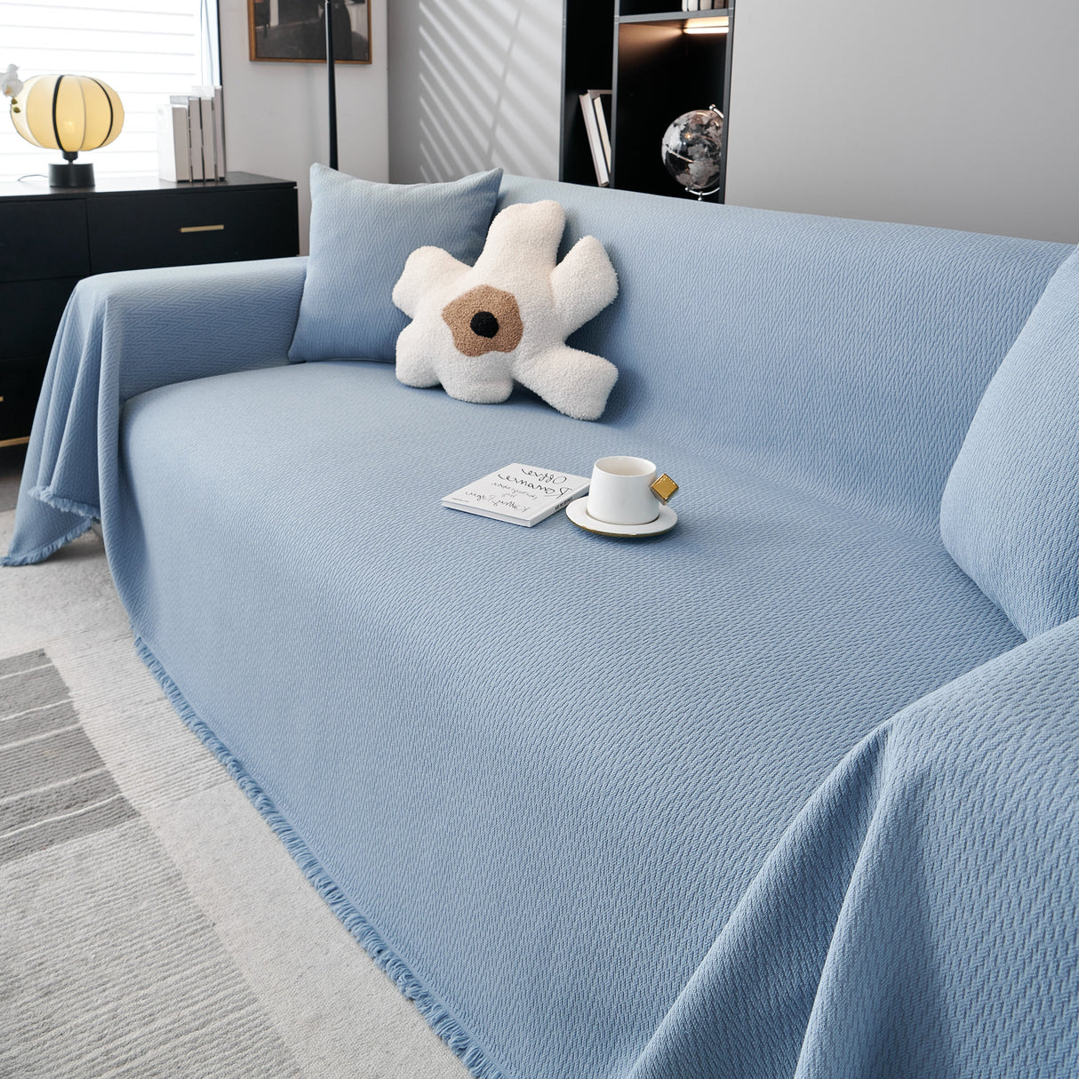 Waterproof Scratch Proof Herringbone Large Throw Blanket for Couch, Chenille Couch Cushion Covers for Pets