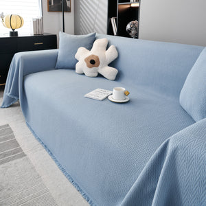 Waterproof Scratch Proof Herringbone Large Throw Blanket for Couch, Chenille Couch Cushion Covers for Pets