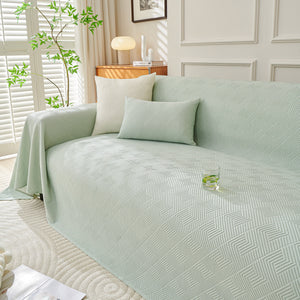 Cooling Scratch Proof Large Sofa Throw Cover, Geometric Texture Couch Protector