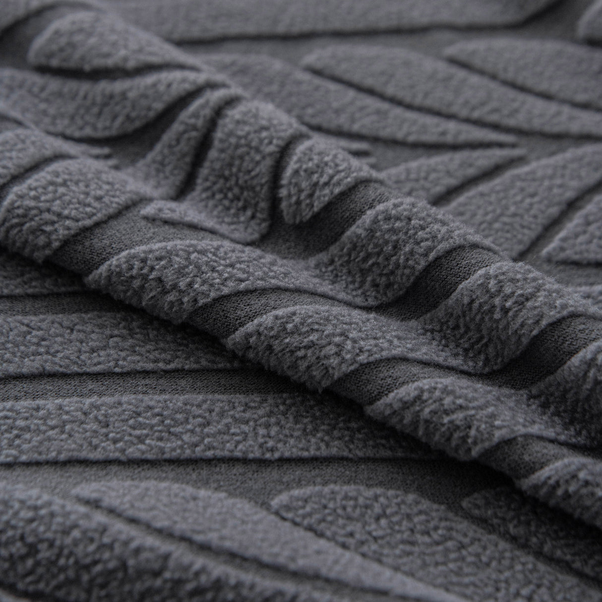 Plush Fleece Sofa Slipcover with 3D Wheat Pattern, Cozy High-Stretch Couch Cover