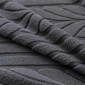 Plush Fleece Sofa Slipcover with 3D Wheat Pattern, Cozy High-Stretch Couch Cover