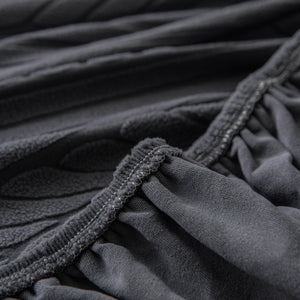 Plush Fleece Sofa Slipcover with 3D Wheat Pattern, Cozy High-Stretch Couch Cover