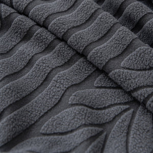 Plush Fleece Sofa Slipcover with 3D Wheat Pattern, Cozy High-Stretch Couch Cover