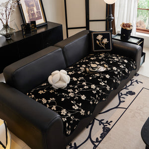 Floral Chenille Couch Cover, Non-Slip Sofa Slipcover Protector for Furniture