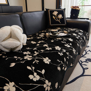 Floral Chenille Couch Cover, Non-Slip Sofa Slipcover Protector for Furniture
