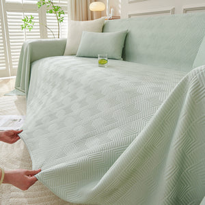 Cooling Scratch Proof Large Sofa Throw Cover, Geometric Texture Couch Protector