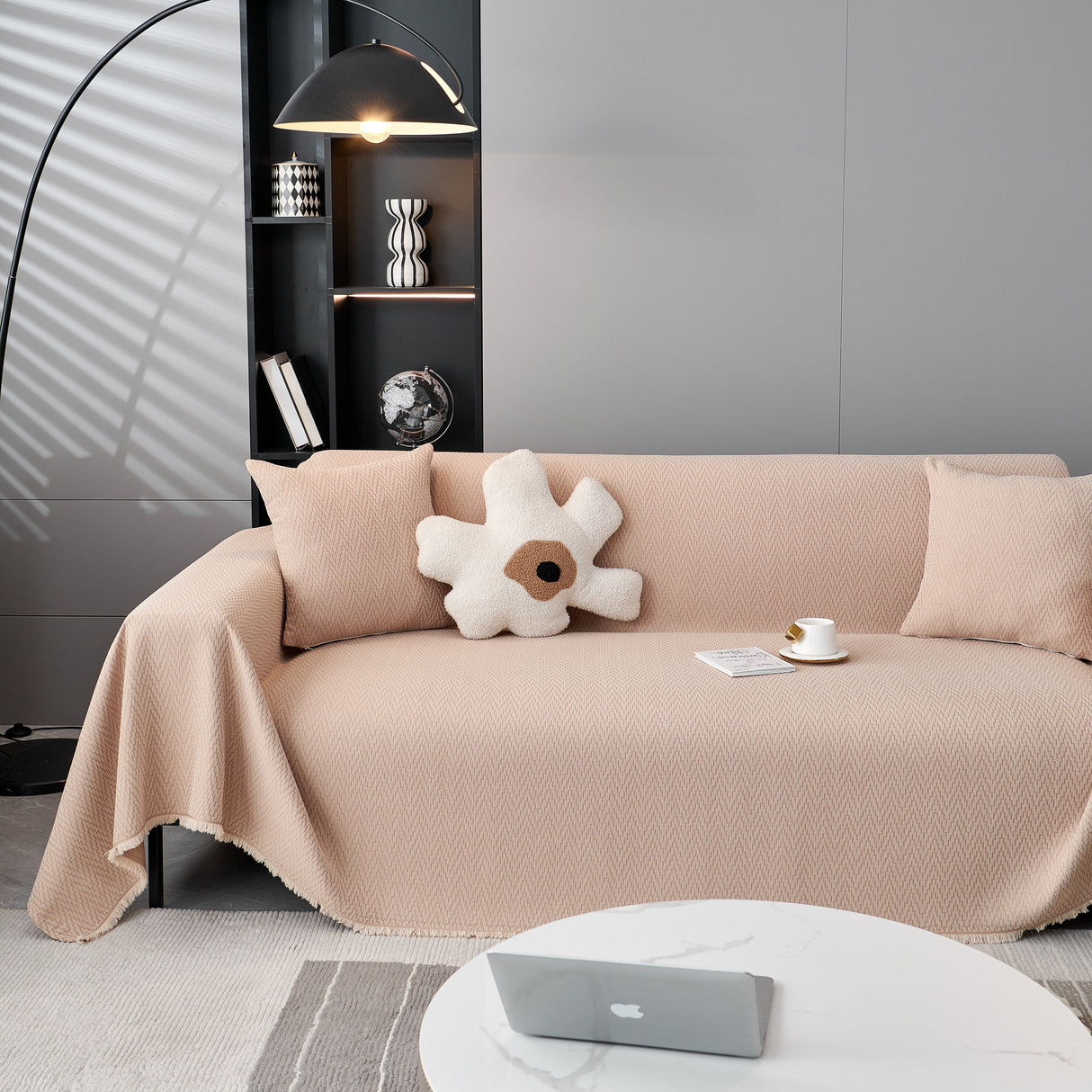 Waterproof Scratch Proof Herringbone Large Throw Blanket for Couch, Chenille Couch Cushion Covers for Pets