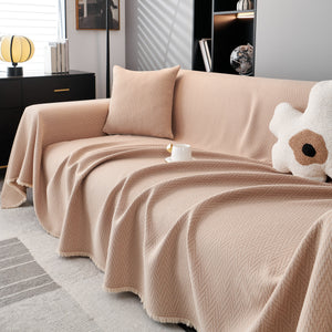 Waterproof Scratch Proof Herringbone Large Throw Blanket for Couch, Chenille Couch Cushion Covers for Pets